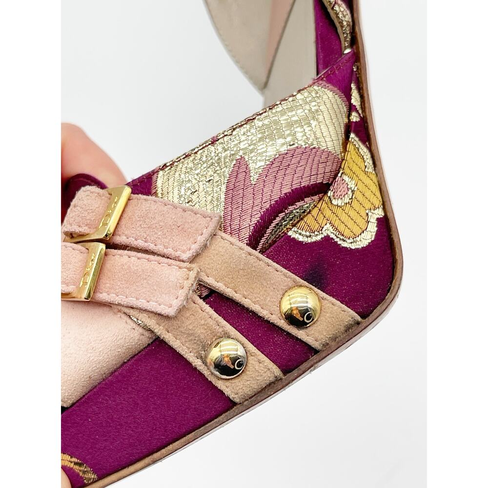 Christian Dior Vintage Y2K Metallic Brocade D'Orsay Platform Pumps Heels EU 38 - Picture 6 of 13
